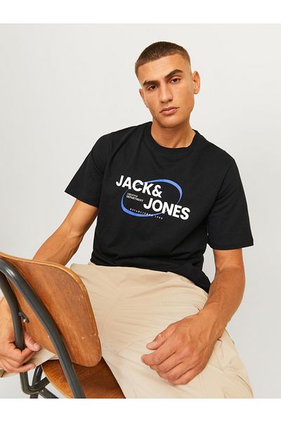 Jack & Jones تي شيرت برقبة دائرية وشعار الماركة