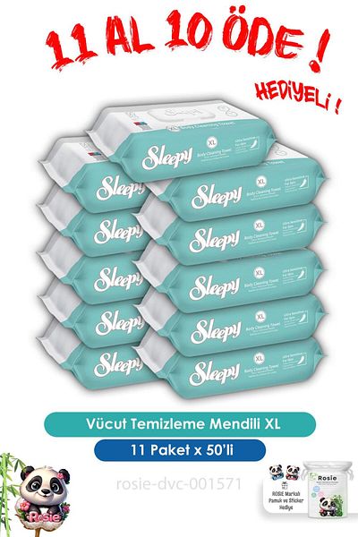 Sleepy XL 50" Body Cleansing Wipes - Buy 11 Get 10