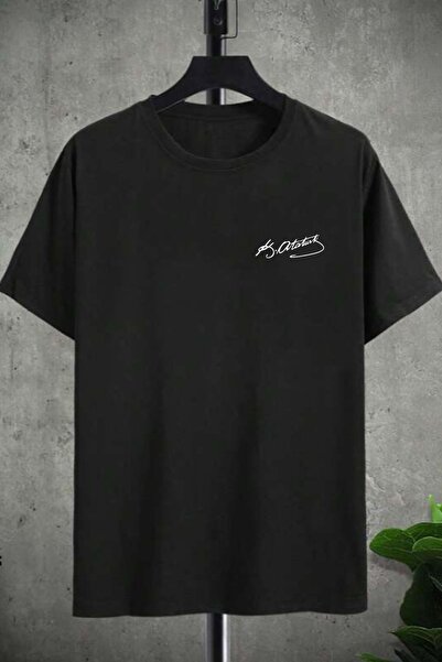 WOODROFFE تي شيرت أسود قصير الأكمام مطبوع عليه علم للأطفال والنساء والرجال