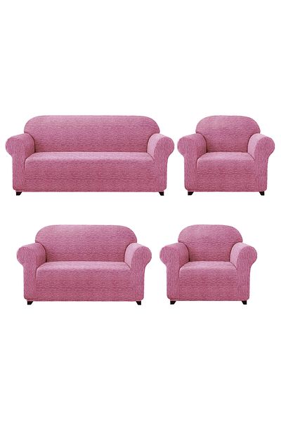 Arzuyum Jacquard Sofa, Sofa, Sofa Bed Cover Stick Pattern Flexible Without Skirt For 3+2+1+1 Sets