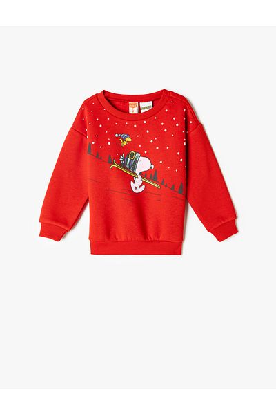 Koton Snoopy Printed Long Sleeve Sweatshirt - Licensed, Crew Neck