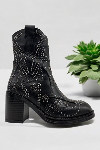 ALBİNİ Albini 25104752K Siyah Hakiki Deri Kadın Casual Günlük Bot