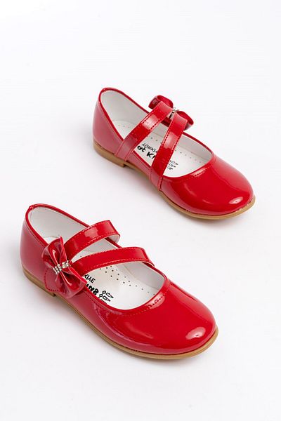 p papuccum ortopedi çocuk ayakkabıları Girl's Velcro Non-Slip Sole Ballerinas