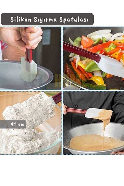 Jet's Home 41 cm Large Size Silicone Spatula with Hanging Hole - Mixing and Stripping Spatula, Heat Resistant