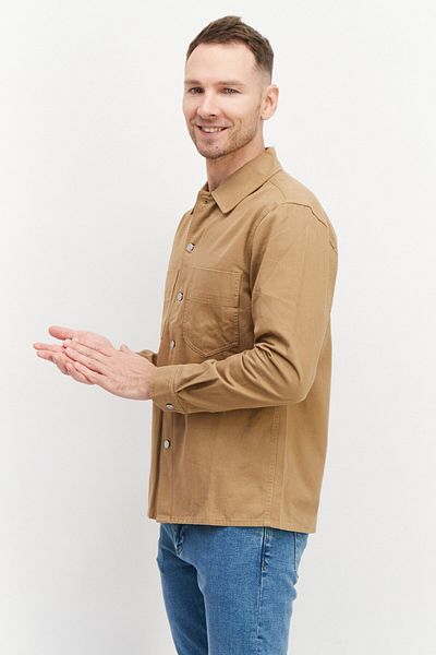 Esprit x Rest and Recreation Men Textured Long Sleeve Jacket Shirts, Tan