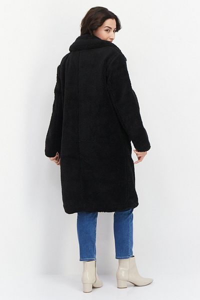 French Connection Women Faux Fur Trench Coat, Black