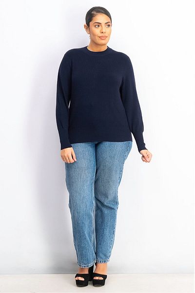 Tchibo Women Crew Neck Long Sleeve Sweater, Navy