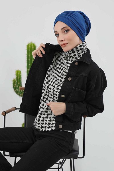 Aisha's Design عمامة بونيه شتوية مع وشاح - b-81rb