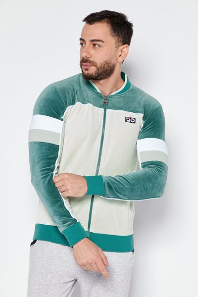 Fila Men Sportswear Fit Mock Neck Long Sleeve Training Jacket, Green