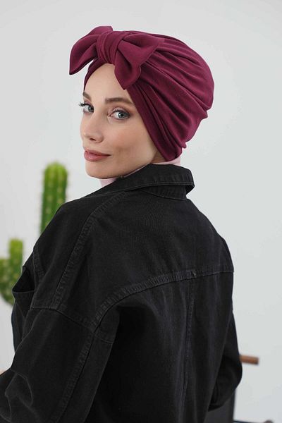 Aisha's Design بونيه شتوي بفيونكة - b-27rb