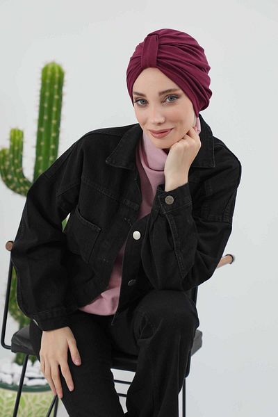 Aisha's Design بونيه شتوي - حزام أمامي مفصل، b-68rb