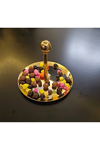 Tiamo Small Sunum Ikramlık Tabağı 18/10 Parlak Gold 14 Cm