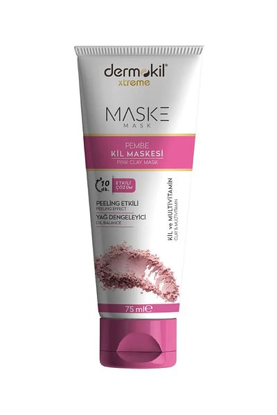 Dermokil Pink Clay Mask with Peeling Effect and Oil Balancing 75 ml Set