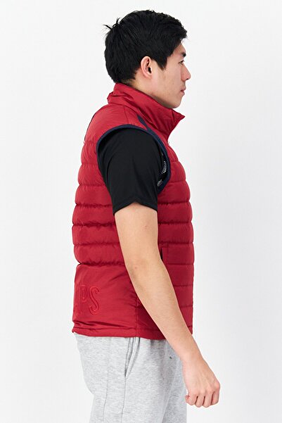 Fourlaps Men High Neck Quilted Puffer Vest, Red Combo