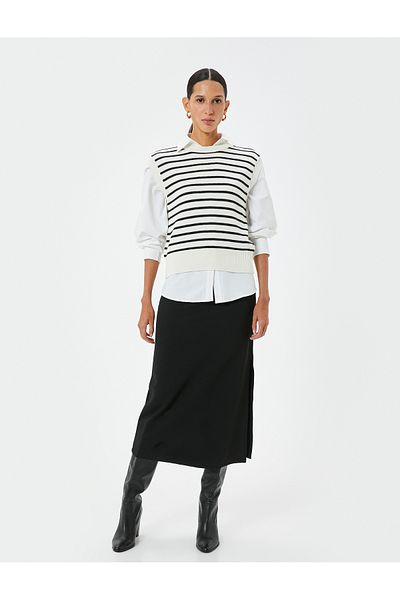 Koton Long Slit Detailed Side Skirt