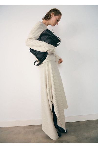 MANGO Woman Asymmetrical Knitwear Skirt