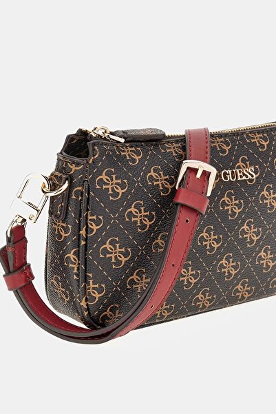 Guess Noelle Dbl Pouch Cro Women Brown Mini Bag Hwql7879710-Bro