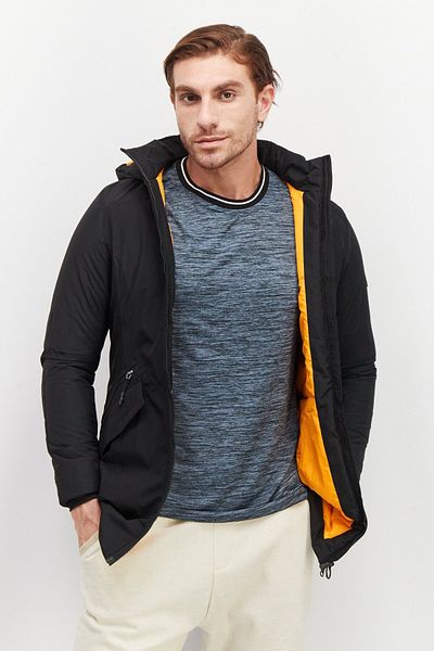 Reebok Men Sportswear Fit Hooded Long Sleeve Outdoor Jackets, Black