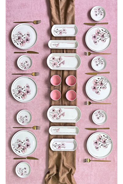 Erbaşlar Açelya Lüx Rölyefli 22 Parça 6 Kişilik Kahvaltı Takımı Seti