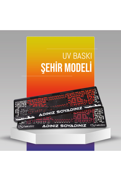 plakalıkhane Şehir Modeli Plakalık , 2 Adet Premium Uv Baskılı Kişiye Özel Pl...