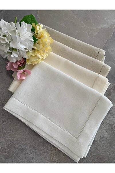 DUYGU KUMAŞ Ajur Detaylı Linen Kumaş Runner