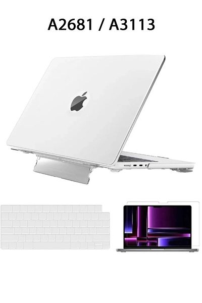 TEKNETSTORE Macbook Air 13.6" M2-m3 Chip 2022/2024 A2681 A3113 - Compatible Stand Screen Protector Case and Keyboard