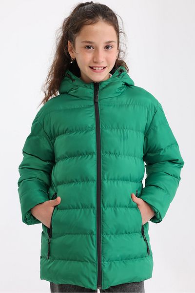 QAWWA Girl's Windproof Fiber Thick Lined Hooded Jacket