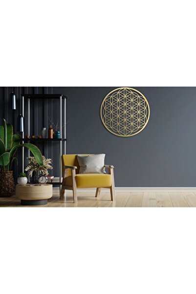 Numa Concept Yaşam Çiçeği Tekli Mdf Üzeri Gold Pleksi Duvar Dekorasyon Lazer ...