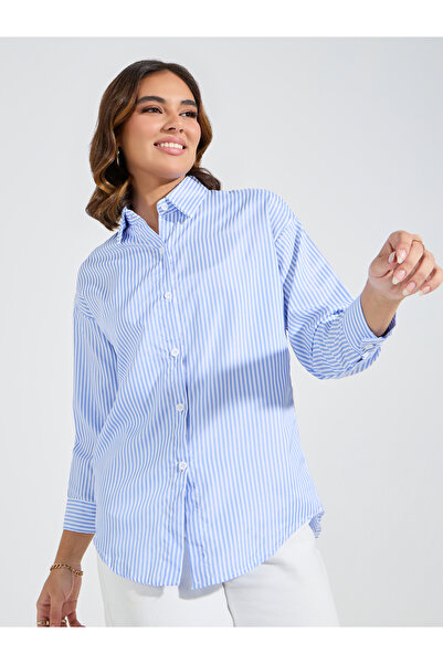 Take Two By Styli Oversized Basic Shirt with Button Placket