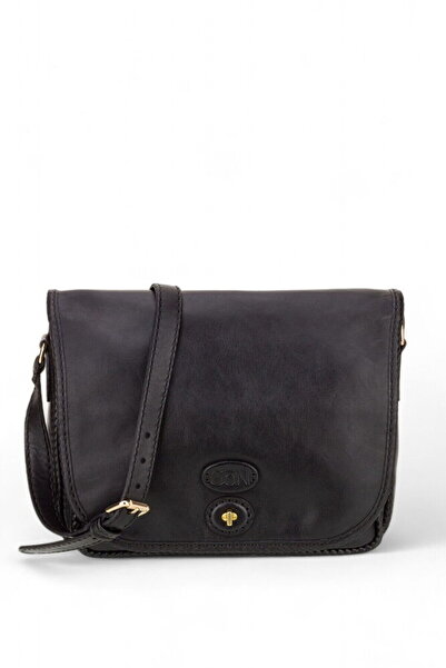 GÖN Hand Made Siyah Kadın Çapraz Askılı Çanta Derin