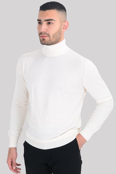 Cengiz İnler Cengiz Inler Full Turtleneck Wool Men's Knitwear Sweater