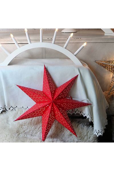 Eglo 410339   "Dot" E14 Lamp Holder Hanging Paper Star Red 54cm