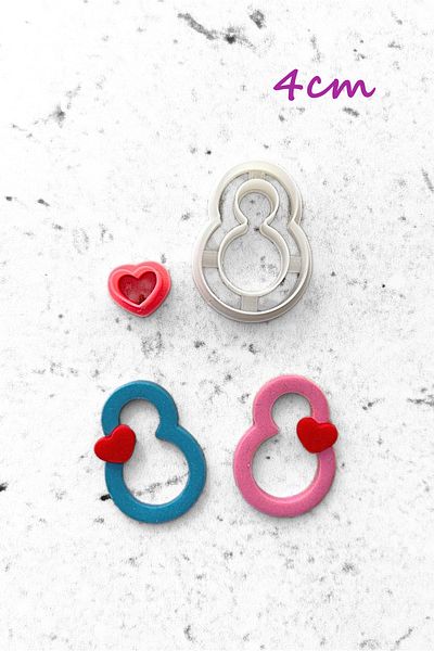 WE3D New Year's Love - Snowman Cutout Polymer Clay Ceramic Plasticine Mold Set - 4cm