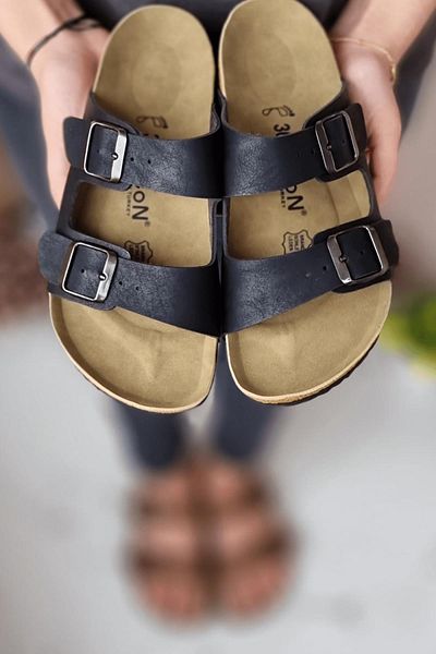 Neon Shoes Angel Unisex Orthopedic Sole Slippers Double Banded Buckle Daily Comfortable Home & Outdoor Slippers