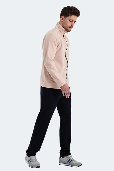 Slazenger ORDER IN Erkek Fermuarlı Dik Yaka Cepli Bej Eşofman Takımı