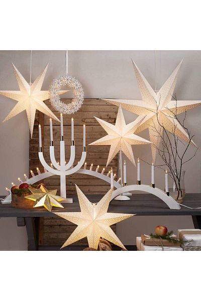 Eglo 410338   "Dot" E14 Lamp Holder Hanging Paper Star White 54cm