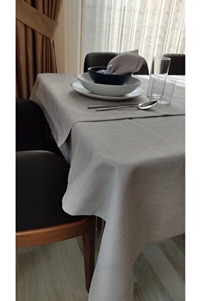 DUYGU KUMAŞ Gardenya Kumaş 12 Kişilik Masa, Peçete Ve Runnerdan Oluşan Köşe Çevrili Servis Takımı