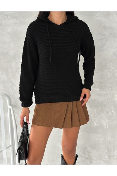 fiolin Pulover tricotat cu glugă Minimal Knit