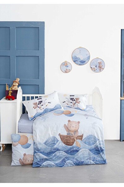 Montisu Mibabies; Captain Bear, %100 Pamuk, Bebek Odası Seti, Nevresim Takımı...