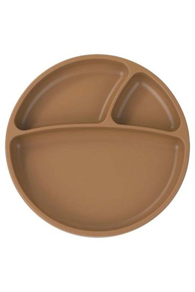 OiOi Porsiyon Vakum Tabanlı Tabak Woody Brown