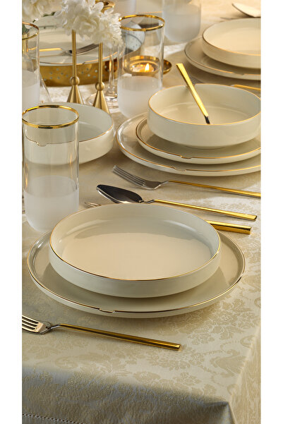 Kütahya Porselen 24 Parça Chef Taste Of Altın Fileli Yemek Takımı