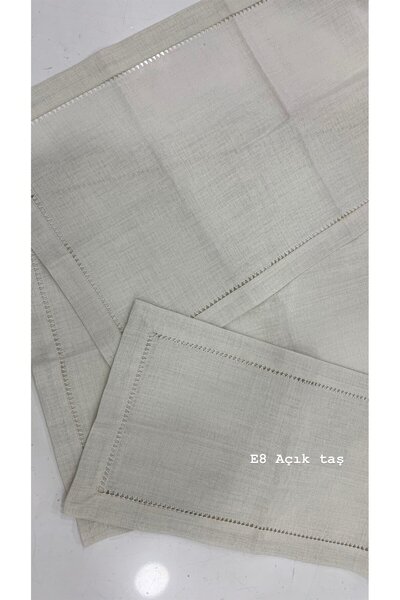 DUYGU KUMAŞ Ajur Detaylı Linen Kumaş Salon Set