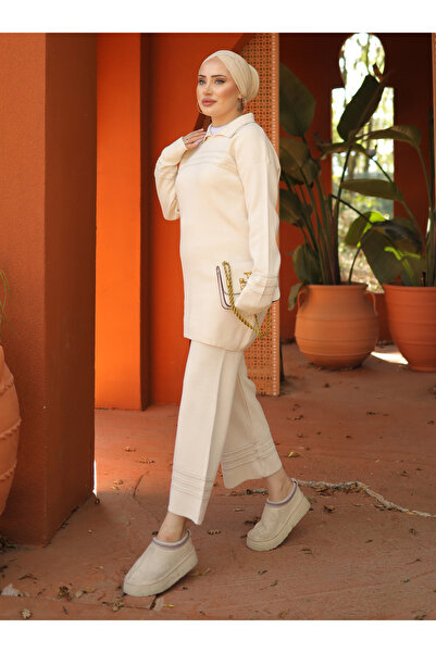 SAHRA BUTİK Knitwear Set - Ecru - Sahra Butik