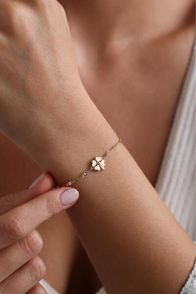 Tufanlar Kuyumculuk 14 Ayar Altın Yonca Bileklik EKM4841