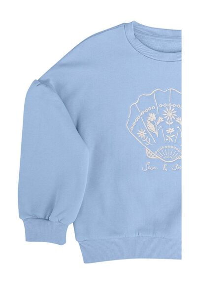 Kyron Kız Çocuk Mavi Nakış Detaylı Sweatshirt