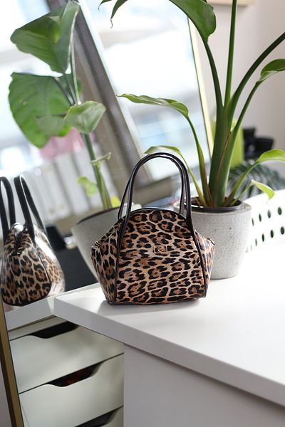 Moom Bag Γυναικεία τσάντα ώμου Leopard με διπλή λαβή