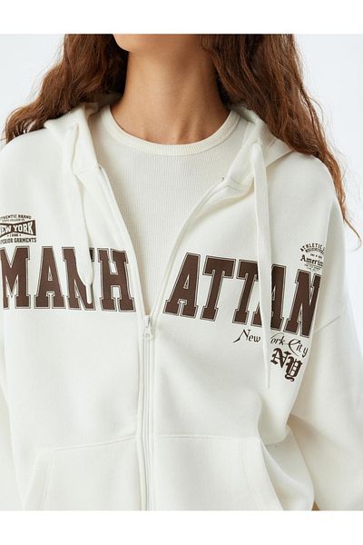 Koton Ecru Women's Sweat 5Wal10053Ik