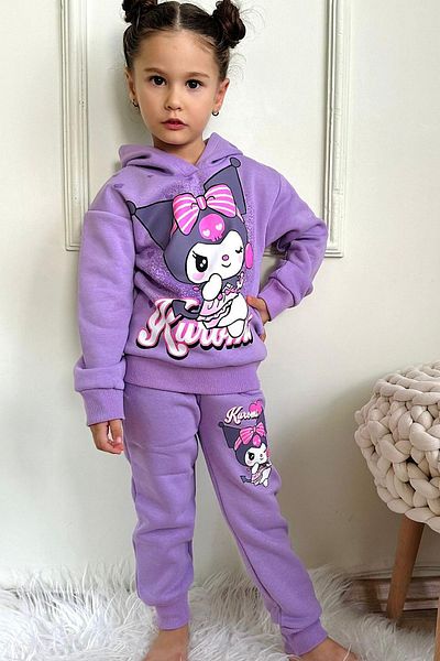 Minik Dolap Kuromi Hooded Girl's Tracksuit Set