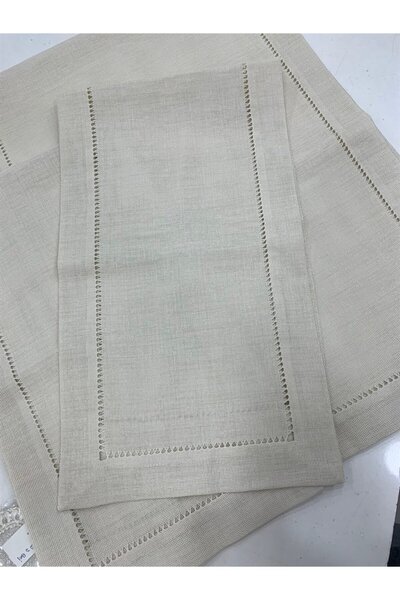 DUYGU KUMAŞ Ajur Detaylı Linen Kumaş Salon Set