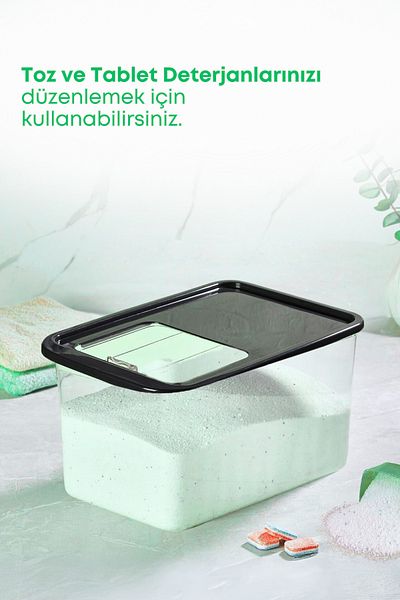 GRİMOR Life 10 L Mega Size - 2-Piece Tablet Detergent Storage Box, Multi-Purpose Storage Container with Sliding and Sliding Lid